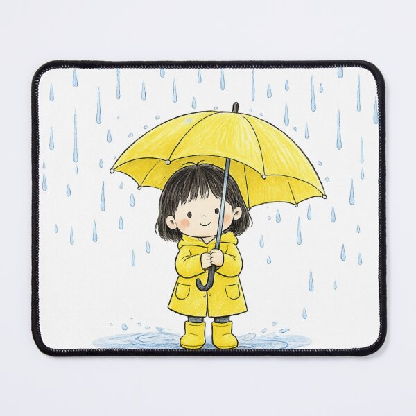Item preview, Rainy Day With Yellow Umbrella designed and sold by neowana.