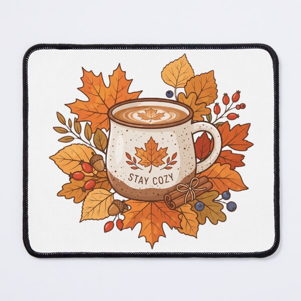 Item preview, Coffee and autumn leaves design designed and sold by kidoramagic.