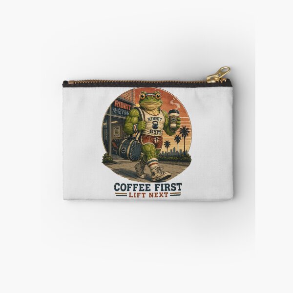 Item preview, Gym Frog Coffee First Lift Next Vintage 80s Workout designed and sold by MythicCotton.