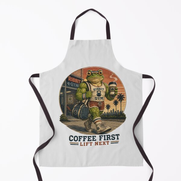 Item preview, Gym Frog Coffee First Lift Next Vintage 80s Workout designed and sold by MythicCotton.