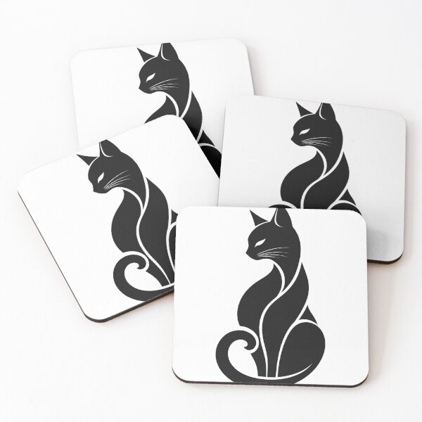 Item preview, Minimal Black Cat Abstract Sticker Design designed and sold by ModernMoodCo.