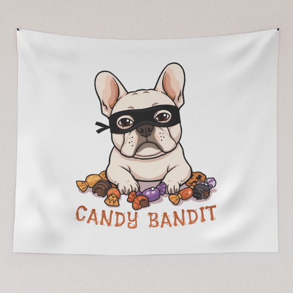 Item preview, Cute French Bulldog Candy Bandit Halloween Clipart designed and sold by VibranPalette.