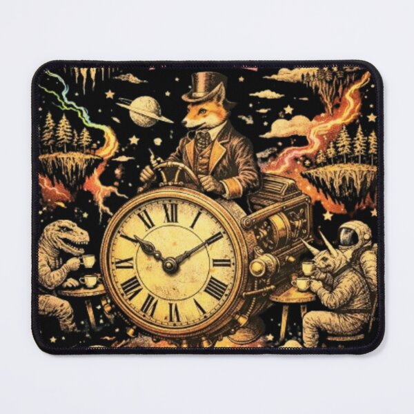 Item preview, Time Waits for No One – Steampunk Fox Cosmic Art designed and sold by Dogandesighn.