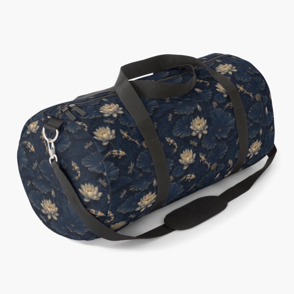 Item preview, Elegant Navy Blue Koi Fish and White Lotus Pattern | Japanese Inspired Luxury Botanical Design designed and sold by PatternFranzy.