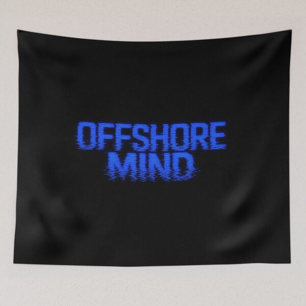 Item preview, Offshore Mind Glitch Art VHS Retro CRT Surf Tee Sticker Electric Blue Surfer Gift designed and sold by sharifex.