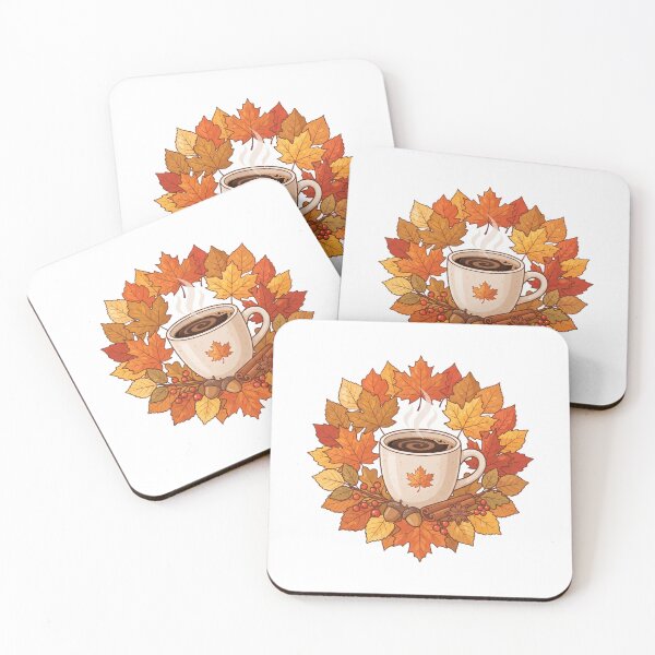 Item preview, Coffee and autumn leaves 2 designed and sold by kidoramagic.