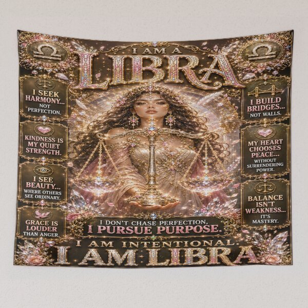 Item preview, I Am A Libra Celestial Zodiac Goddess Art designed and sold by BulletKitty82.