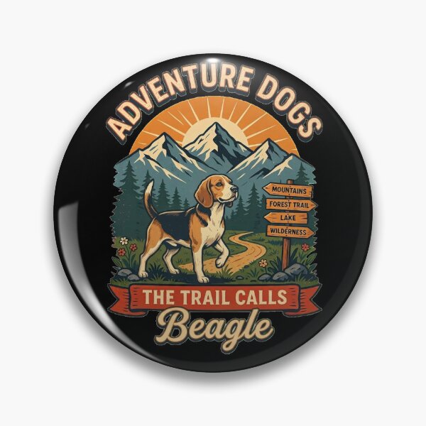 Item preview, Adventure Dogs – The Trail Calls | Beagle Vintage Hiking designed and sold by No Excuses Supply.