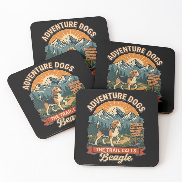 Item preview, Adventure Dogs – The Trail Calls | Beagle Vintage Hiking designed and sold by No Excuses Supply.