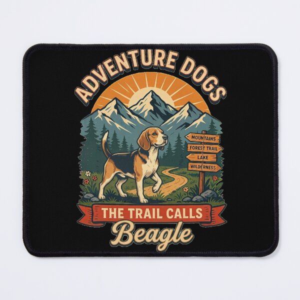 Item preview, Adventure Dogs – The Trail Calls | Beagle Vintage Hiking designed and sold by No Excuses Supply.