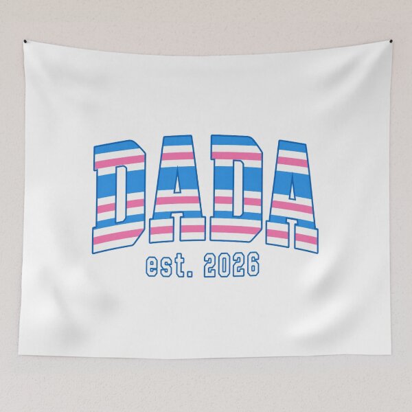 Item preview, Dada Est. 2026 Retro Varsity Hospital Blanket Stripe Letters designed and sold by SkuddleCo.