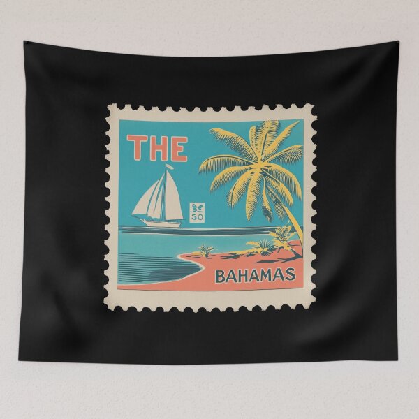Item preview, Bahamas Vintage Postage Stamp - Coastal Sailboat designed and sold by tiigerdad.