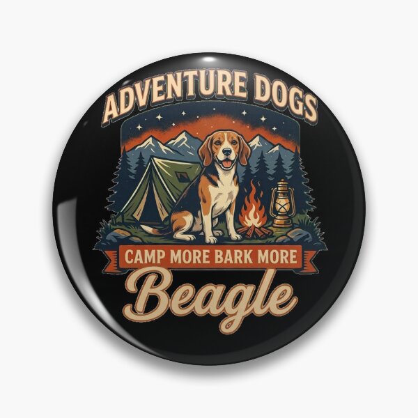 Item preview, Adventure Dogs – Camp More Bark More | Beagle Vintage Camping designed and sold by No Excuses Supply.