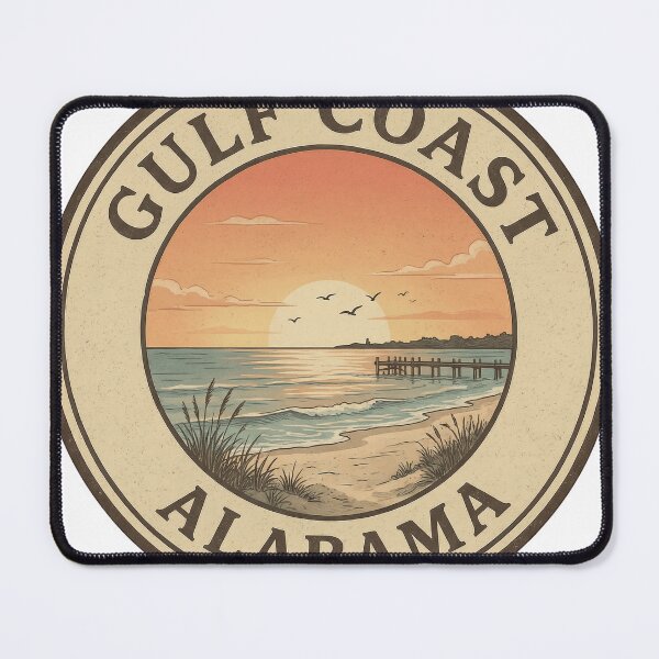 Item preview, Gulf Coast Alabama Vintage Coastal Badge designed and sold by CKaracaCrafted.