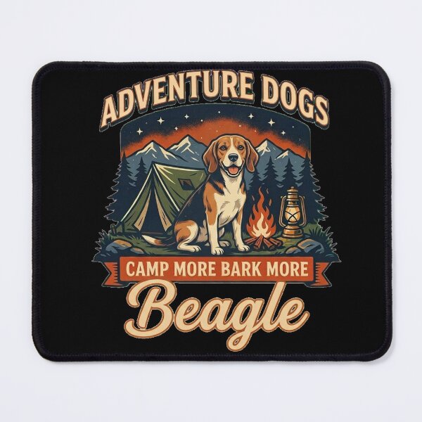 Item preview, Adventure Dogs – Camp More Bark More | Beagle Vintage Camping designed and sold by No Excuses Supply.