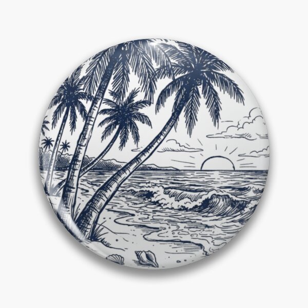 Item preview, Vintage Retro Palms Summer Beach Silhouette designed and sold by Emerald Deep.