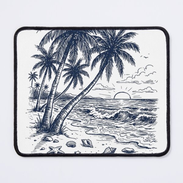 Item preview, Vintage Retro Palms Summer Beach Silhouette designed and sold by Emerald Deep.