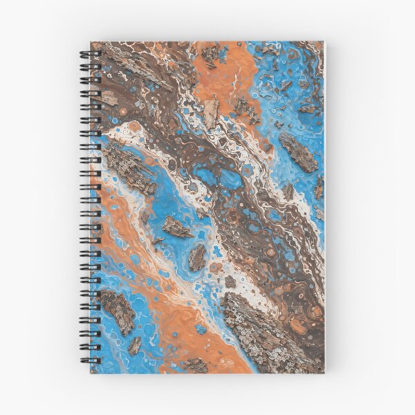 Item preview, Abstract Blue Acrylic Fluid Art with Tree Bark Texture designed and sold by Aimaniia666.