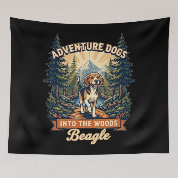 Item preview, Adventure Dogs – Into the Woods | Beagle Hiking Vintage Outdoor designed and sold by No Excuses Supply.