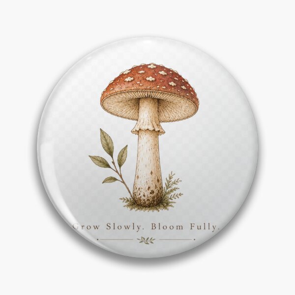 Item preview, Grow Slowly. Bloom Fully. – Minimal Botanical Mushroom Design designed and sold by SummitTrails.