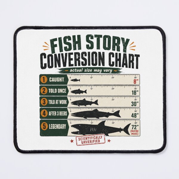 Item preview, Fish Story Conversion Chart Funny Fishing Design designed and sold by 404CLOTHINGG.