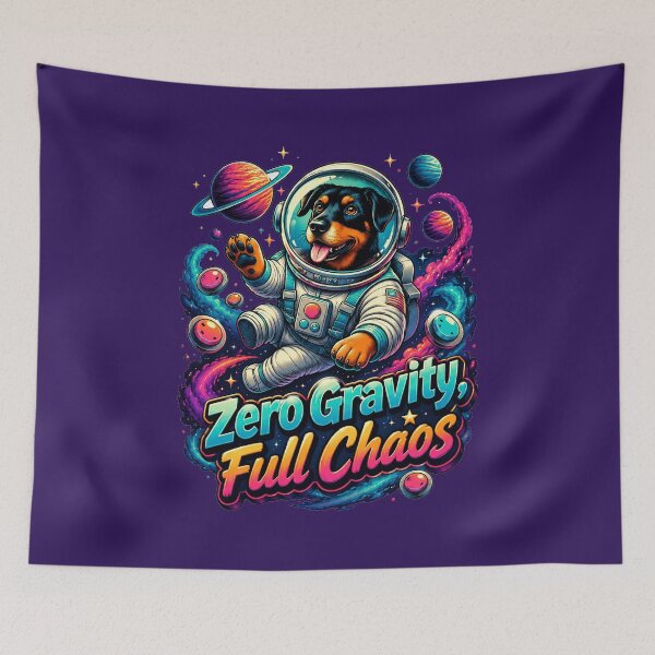 Item preview, Zero Gravity Full Chaos Space Dog Astronaut | Funny Cosmic Dog designed and sold by From Cyryl with Love.