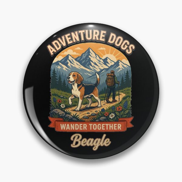 Item preview, Adventure Dogs – Wander Together | Beagle Vintage Hiking designed and sold by No Excuses Supply.
