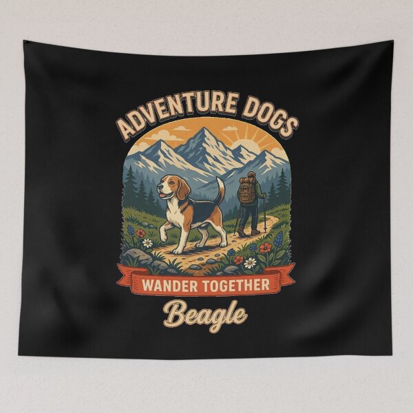 Item preview, Adventure Dogs – Wander Together | Beagle Vintage Hiking designed and sold by No Excuses Supply.