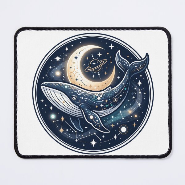 Item preview, Dreamy whale and moon designed and sold by kidoramagic.