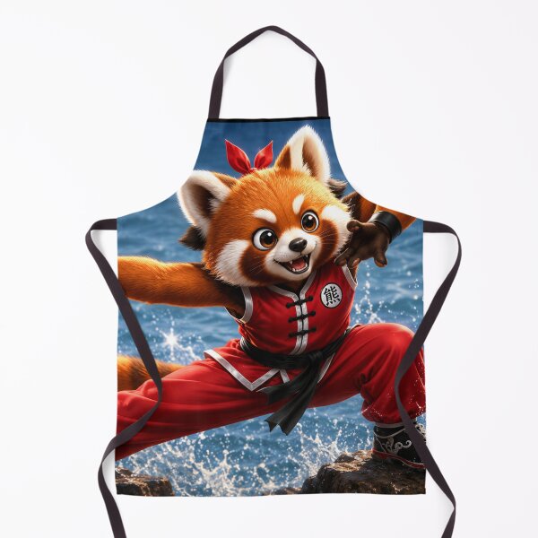 Item preview, Red Panda Kung Fu Master | Legendary Ocean Cliff Warrior | Premium Chibi TCG Fantasy Art designed and sold by NeoTigLuna.