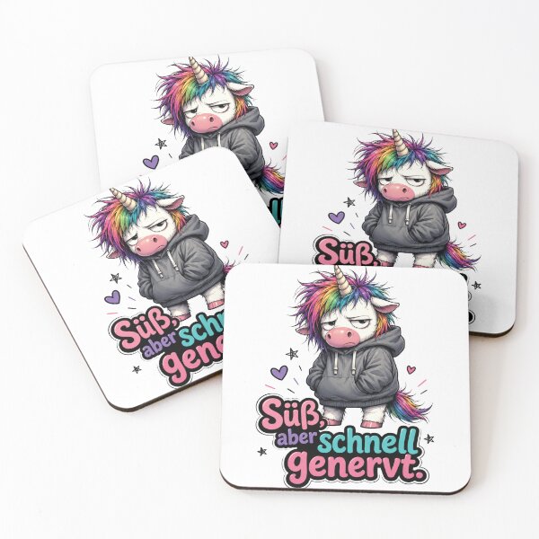 Item preview, Cute But Easily Annoyed Unicorn German Quote designed and sold by Tinosshop.