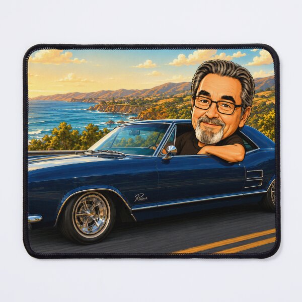 Item preview, Classic Riviera Coastal Cruise Cartoon Car Portrait designed and sold by Printessive Designs.