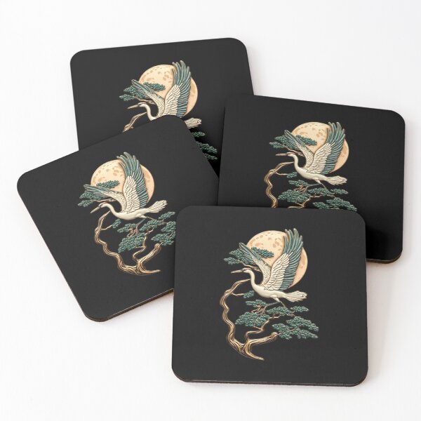 Item preview, Crane, Pine Tree & Full Moon | Elegant Japanese Icon 02 designed and sold by Shift-Bloom.