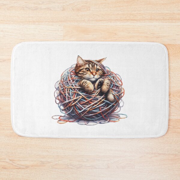 Item preview, Kitten Tangled in Yarn | Cute Cat Wall Art designed and sold by ArtDigCont.