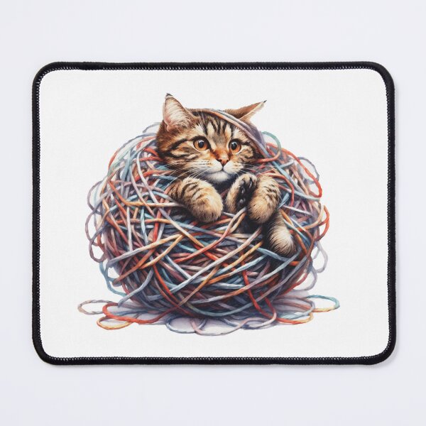 Item preview, Kitten Tangled in Yarn | Cute Cat Wall Art designed and sold by ArtDigCont.