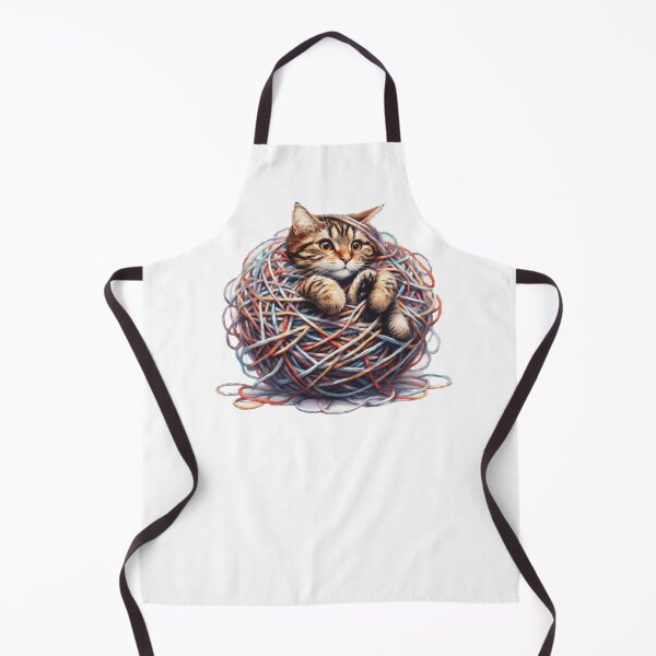 Item preview, Kitten Tangled in Yarn | Cute Cat Wall Art designed and sold by ArtDigCont.