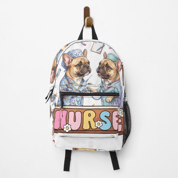 Item preview, Watercolor clipart images of adorable French bulldog nurses and medical elements designed and sold by VibranPalette.