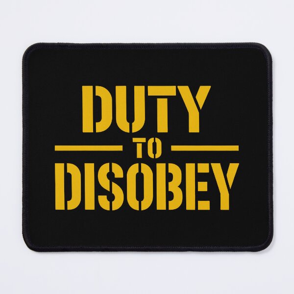 Item preview, Duty To Disobey T Shirt Military Veteran Constitution Support Black Yellow Bold Protest designed and sold by Brian Hibbs.