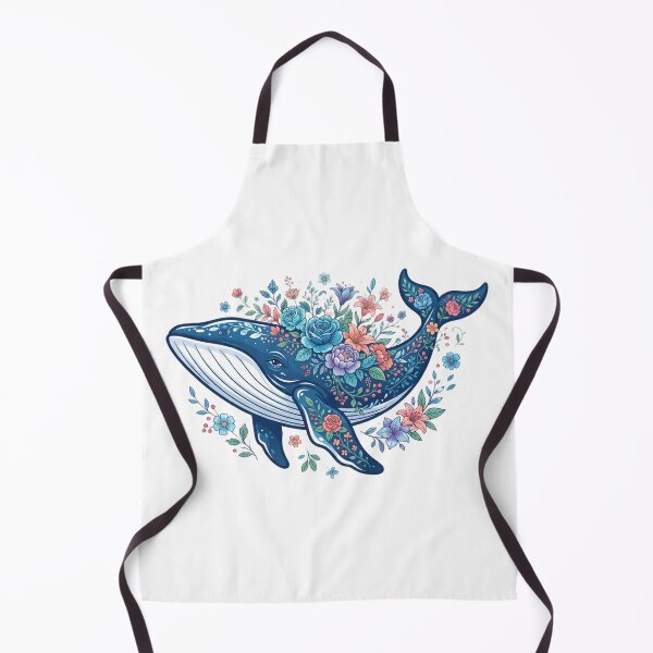 Item preview, Blue whale with flowers designed and sold by kidoramagic.