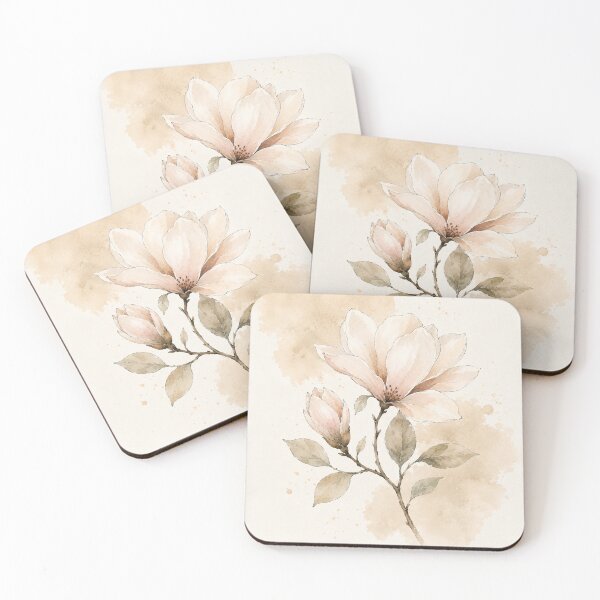 Item preview, Soft Magnolia Watercolor Botanical Flower Sticker designed and sold by TheSlowShore.
