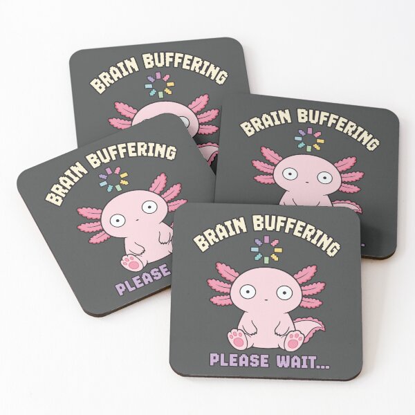 Item preview, Funny Axolotl Brain Buffering designed and sold by DigitalGlade.
