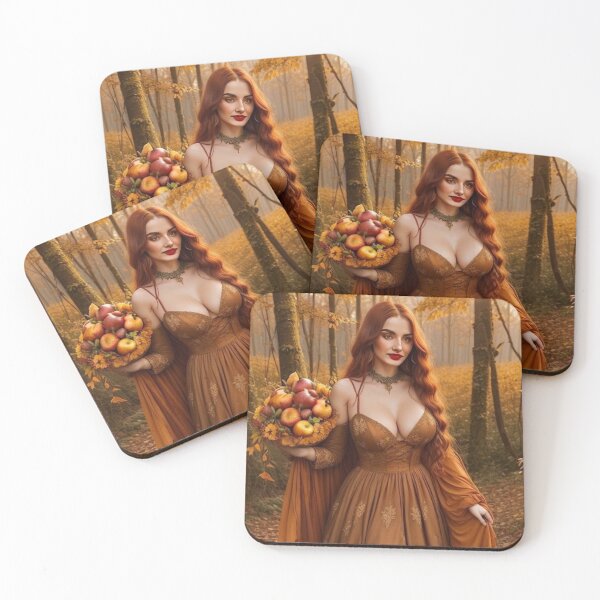 Item preview, Autumn Cottagecore Maiden | Cozy Woodland Fairycore Fall Illustration designed and sold by MissSaylor.