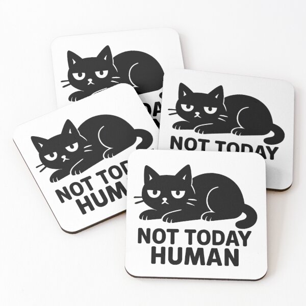 Item preview, Lazy Cat Not Today Human Funny Minimalist Design designed and sold by Cat-astrophes.
