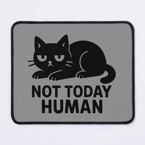 Item preview, Lazy Cat Not Today Human Funny Minimalist Design designed and sold by Cat-astrophes.