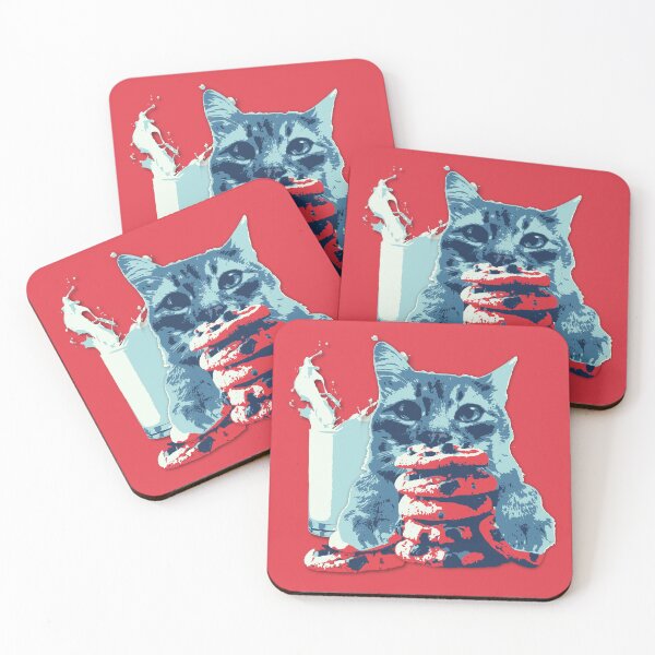 Item preview, Cat Cookies and Milk Unique Art designed and sold by pulse_retail.