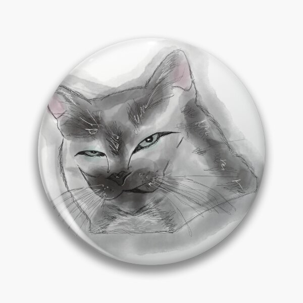 Item preview, Mr. Snaggletooth (Cute, Watercolor, Green Eyes Cat) designed and sold by Colette-Wilder.