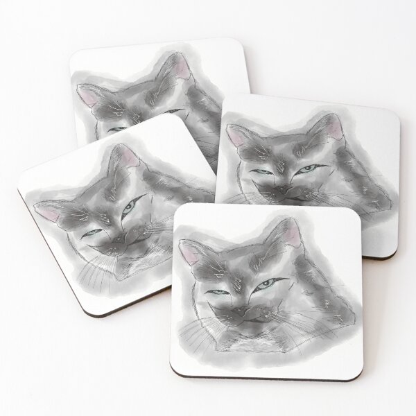 Item preview, Mr. Snaggletooth (Cute, Watercolor, Green Eyes Cat) designed and sold by Colette-Wilder.