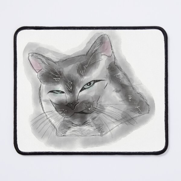 Item preview, Mr. Snaggletooth (Cute, Watercolor, Green Eyes Cat) designed and sold by Colette-Wilder.