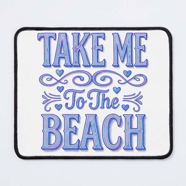 Item preview, Take Me To The Beach – Vintage Blue Ornate Lettering Design for Summer Lovers designed and sold by DonnaRaine.