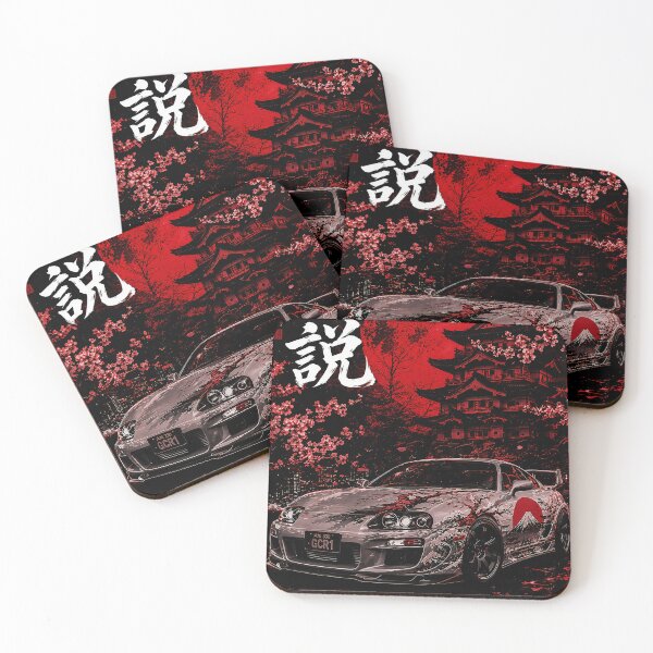 Item preview, Toyota Supra MK4 JDM Sakura Moon | GCR1 Japanese Legends Street Racing Art | Póster Red Moon Drift | Arte mural de templo japonés designed and sold by GCR1.